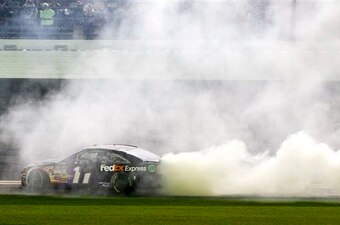 Denny Hamlin could be doing another celebratory burnout come Sunday night.