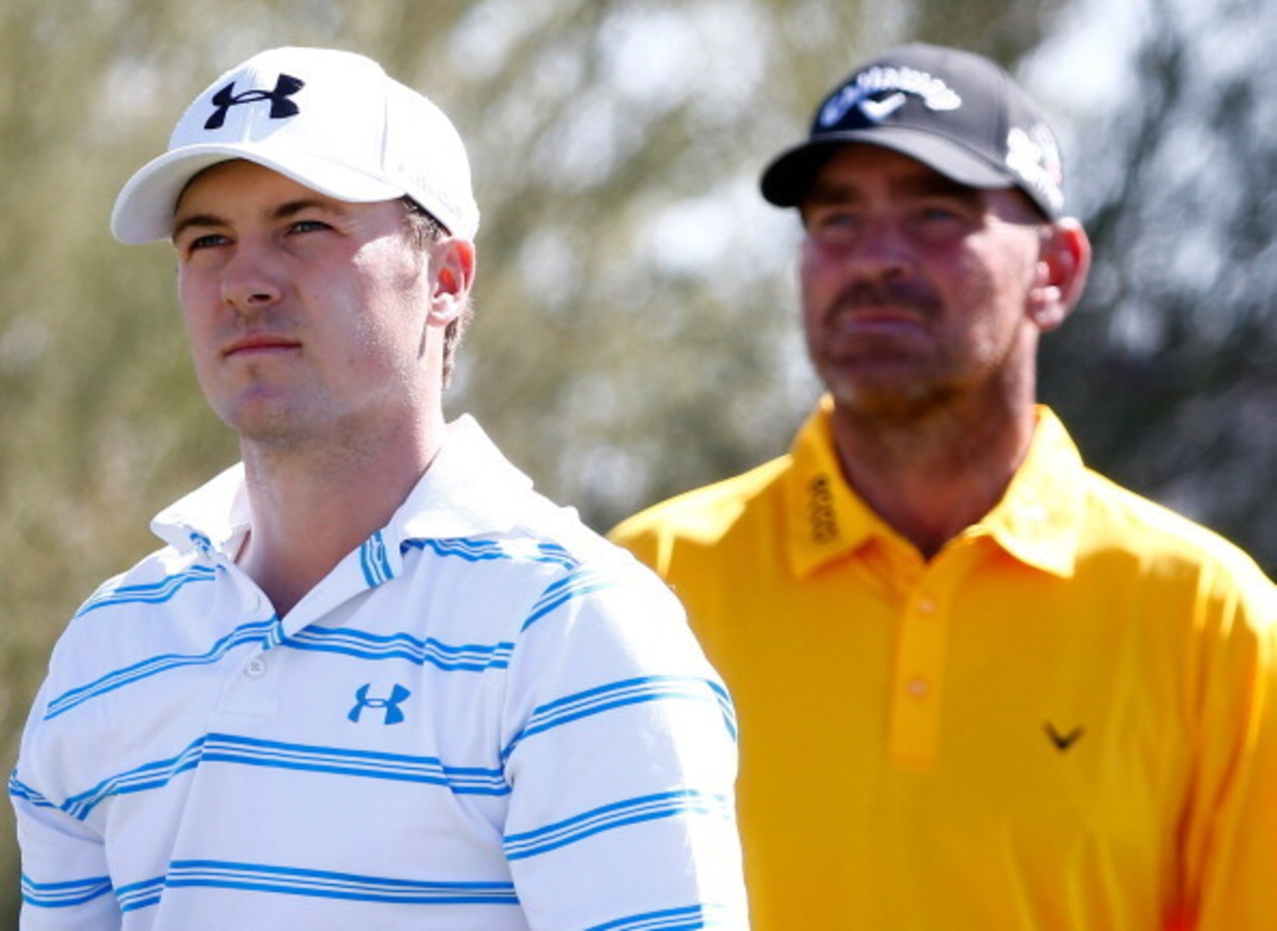 Jordan Spieth beat Thomas Bjorn in the second round.