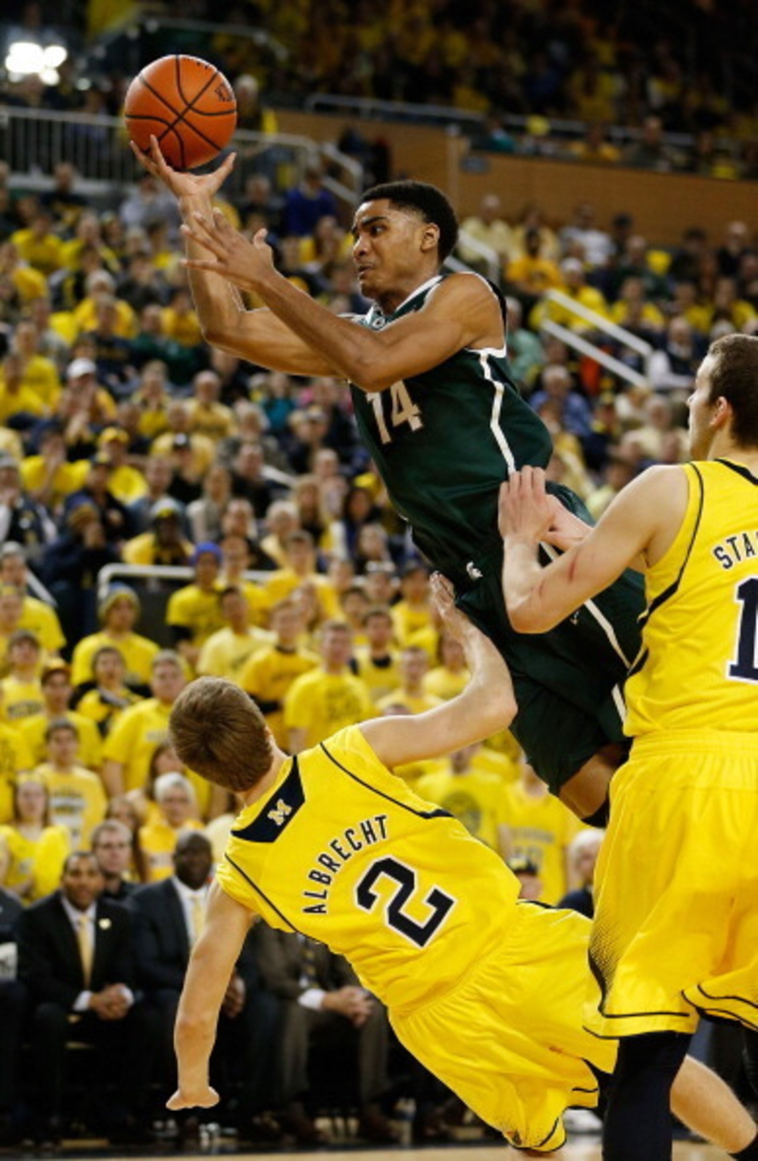 Gary Harris score 21 vs. UM--he's on his way back.