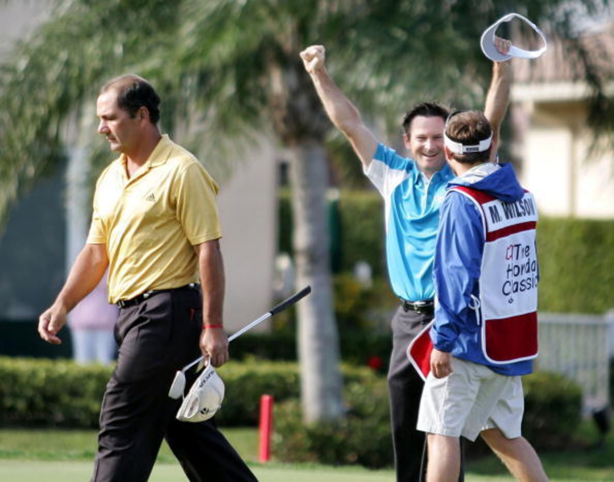Mark Wilson celebrates his win in 2007 in a four-man playoff.