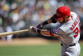 Josh Hamilton lost his power stroke with the Los Angeles Angels last season.