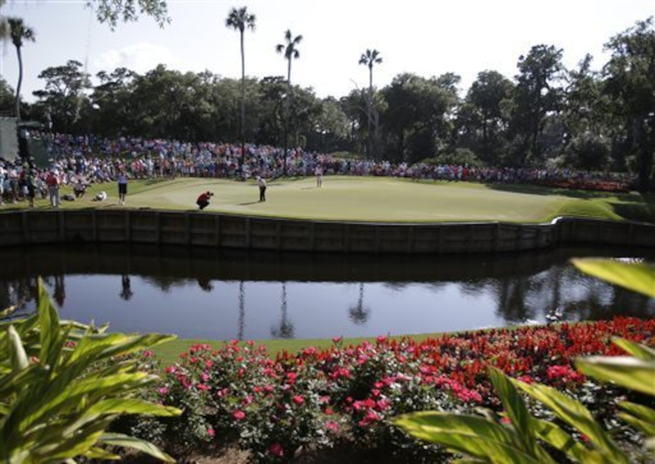 The island green 17th hole at TPC Sawgrass is always fun-filled.