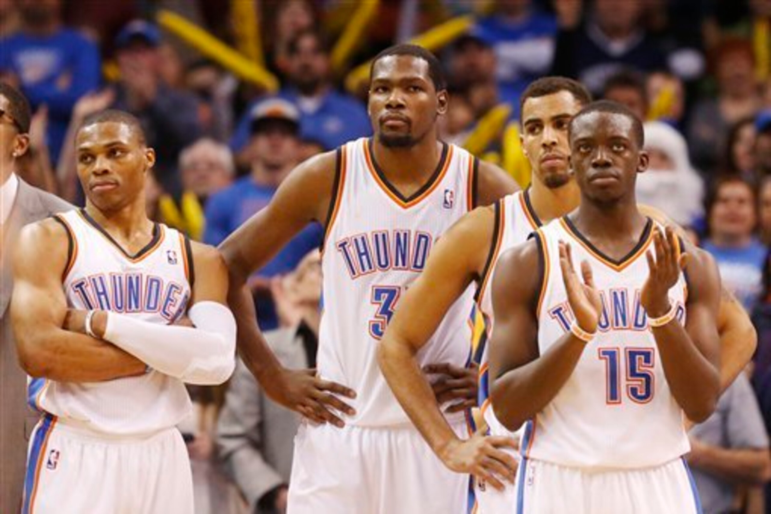 Oklahoma City's ability to reincorporate Russell Westbrook into the lineup may well be the biggest wild card of the season's final third. Oklahoma City's ability to reincorporate Russell Westbrook into the lineup may well be the biggest wild card of the season's final third.