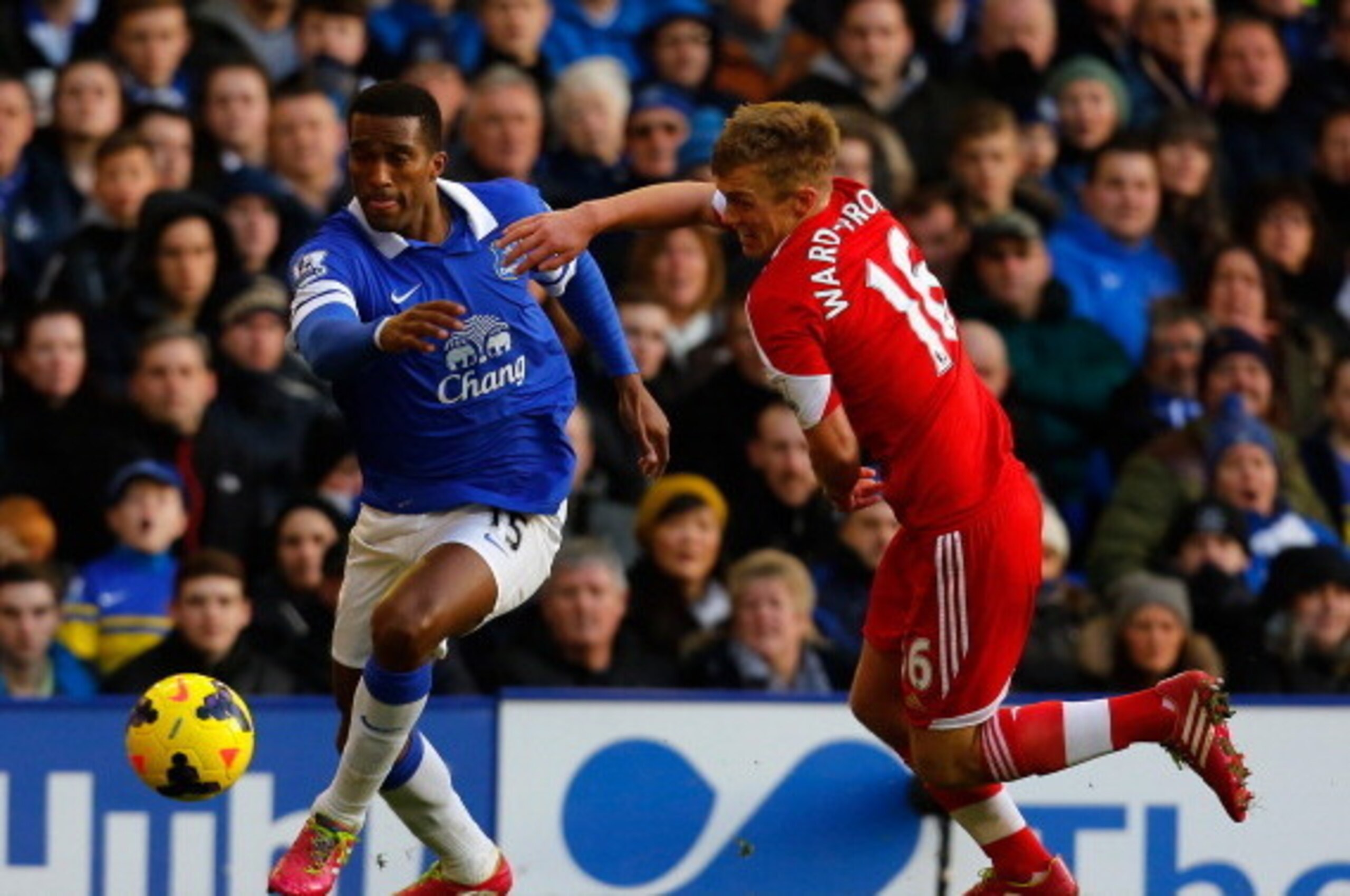 Former Portsmouth player Sylvain Distin won't get a warm welcome when Everton visits St. Mary's.