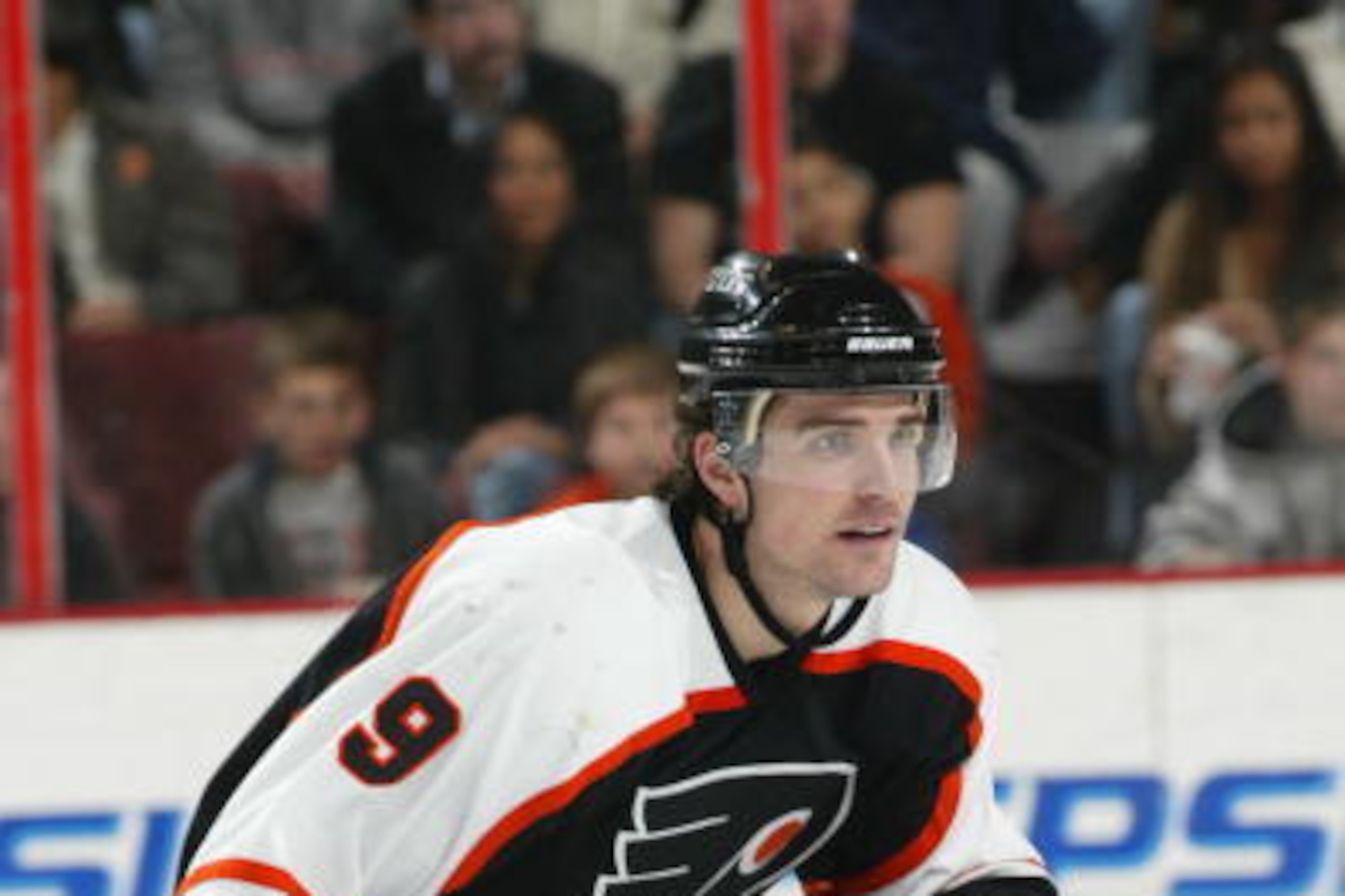 PHILADELPHIA - NOVEMBER 30: Patrick Sharp #9 of the Philadelphia Flyers skates during the game against the New Jersey Devils at the Wachovia Center on November 30,2005 in Philadelphia, Pennsylvania. The Flyers defeatd Devils 2-1. (Photo by: Len Redkoles/ PHILADELPHIA - NOVEMBER 30: Patrick Sharp #9 of the Philadelphia Flyers skates during the game against the New Jersey Devils at the Wachovia Center on November 30,2005 in Philadelphia, Pennsylvania. The Flyers defeatd Devils 2-1. (Photo by: Len Redkoles/