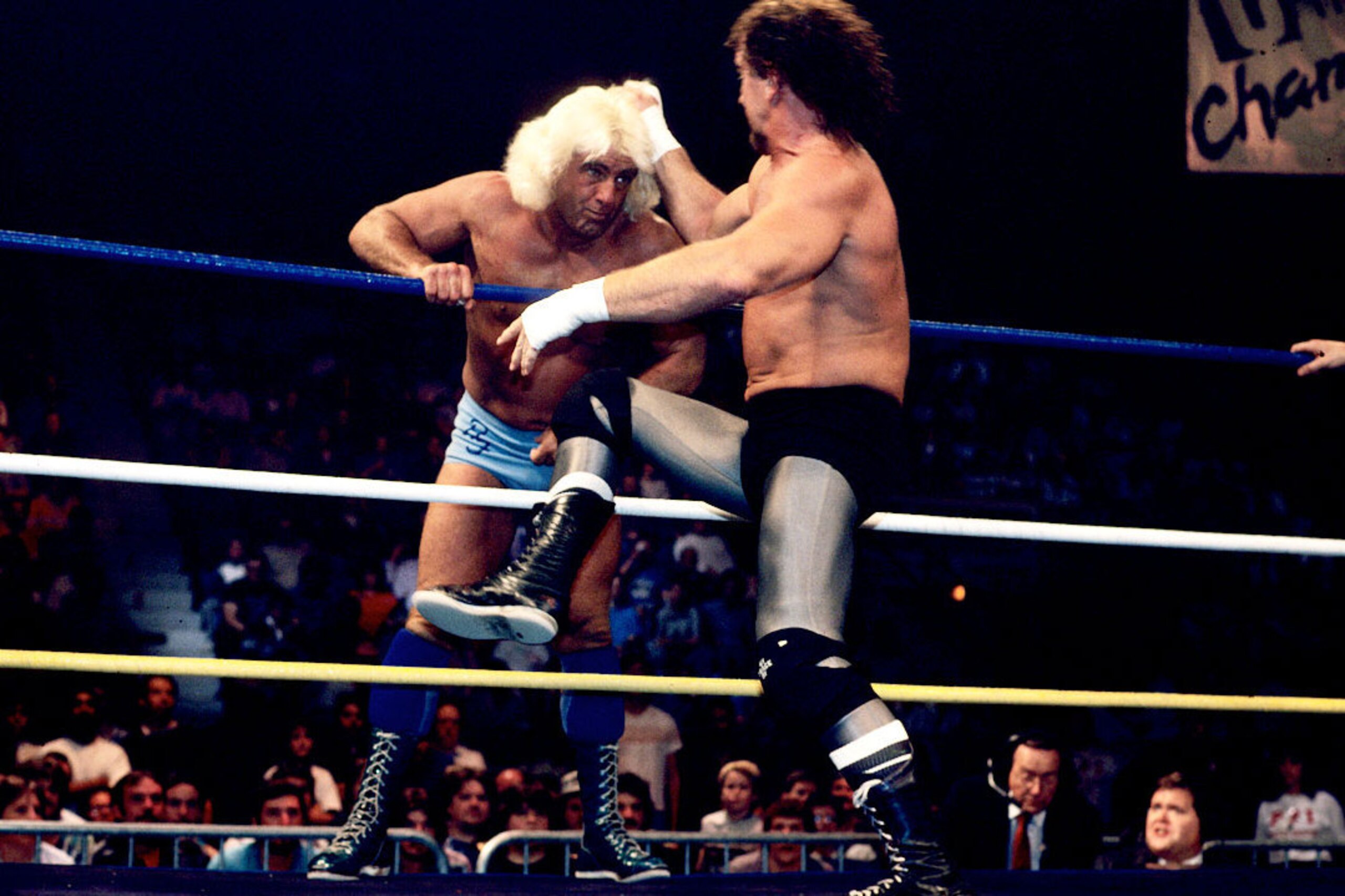 Terry Funk headbutts Ric Flair at Clash of the Champions IX