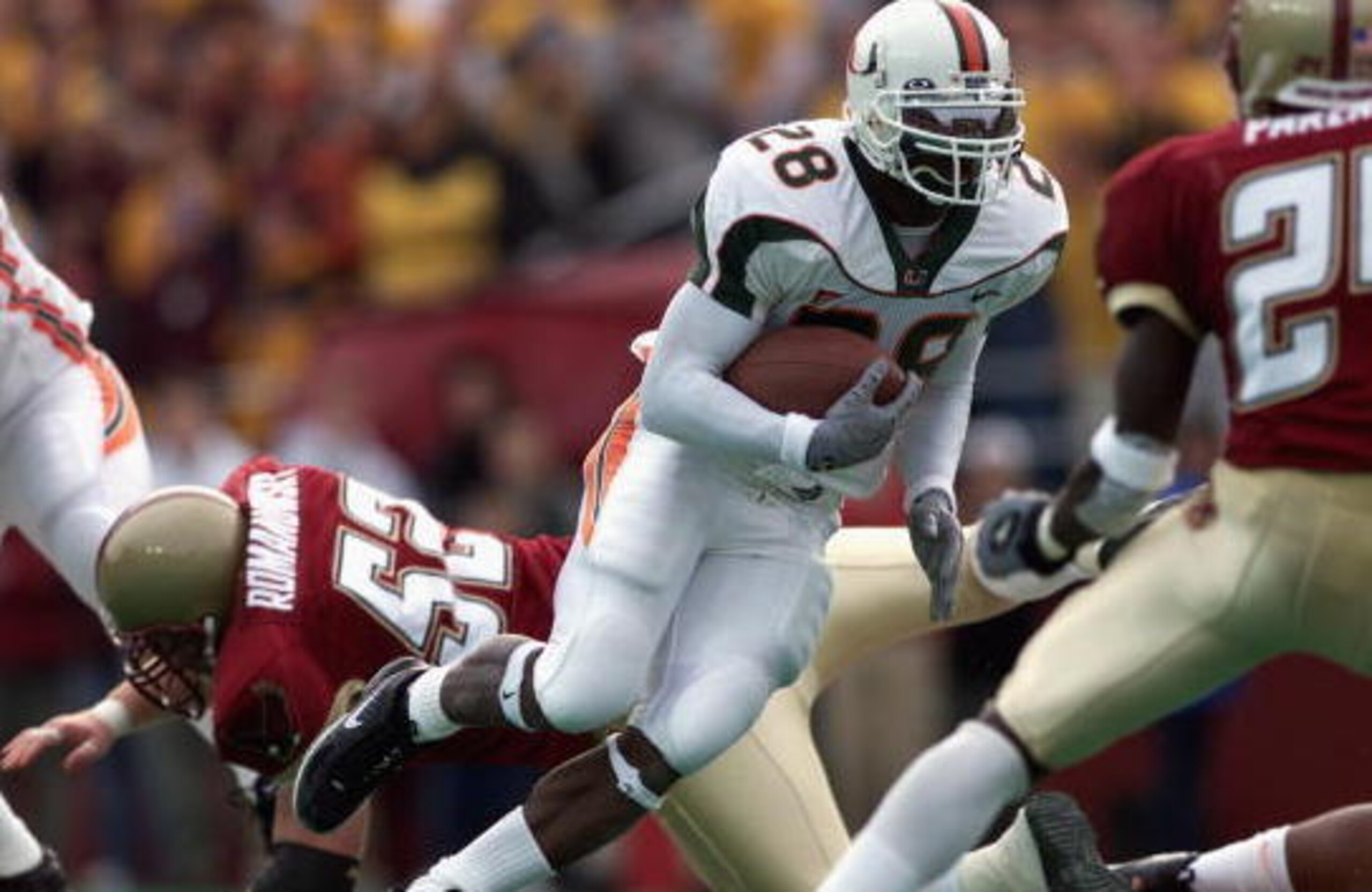Clinton Portis led the charge in 2001, but had Frank Gore, Willis McGahee and Najeh Davenport helping support the cause.
