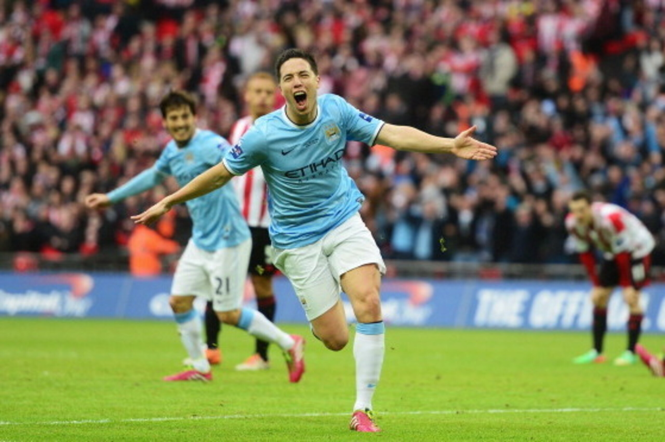 Nasri's goal in the Capital One Cup final must be his finest moment in sky blue. Nasri's goal in the Capital One Cup final must be his finest moment in sky blue.