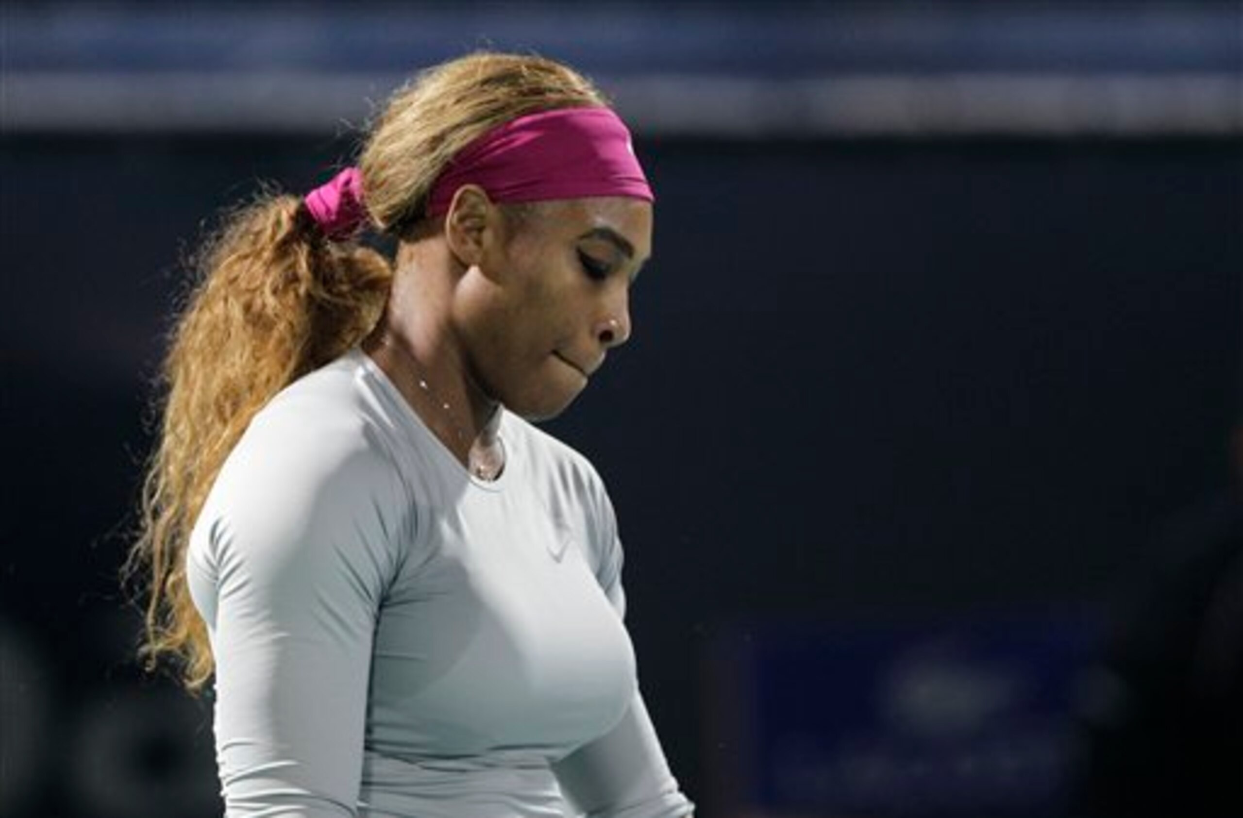 Serena Williams during match in Dubai 2014