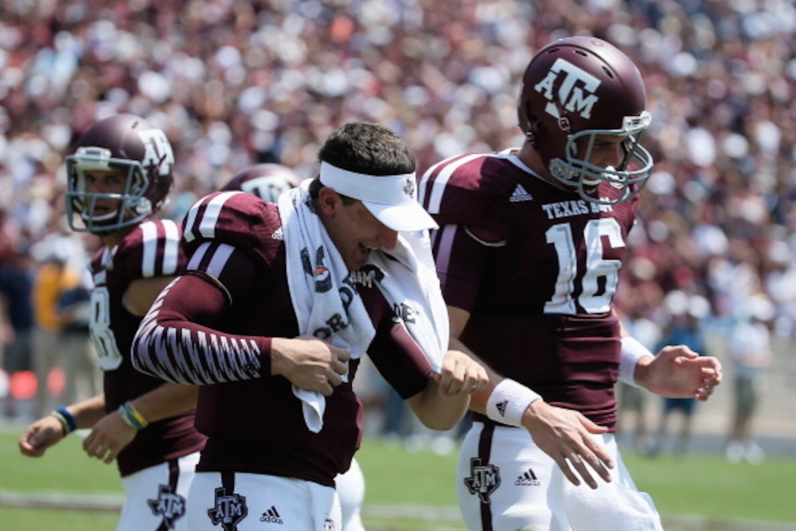 Matt Joeckel (right) is among three candidates to replace Johnny Manziel as Texas A&M's quarterback.