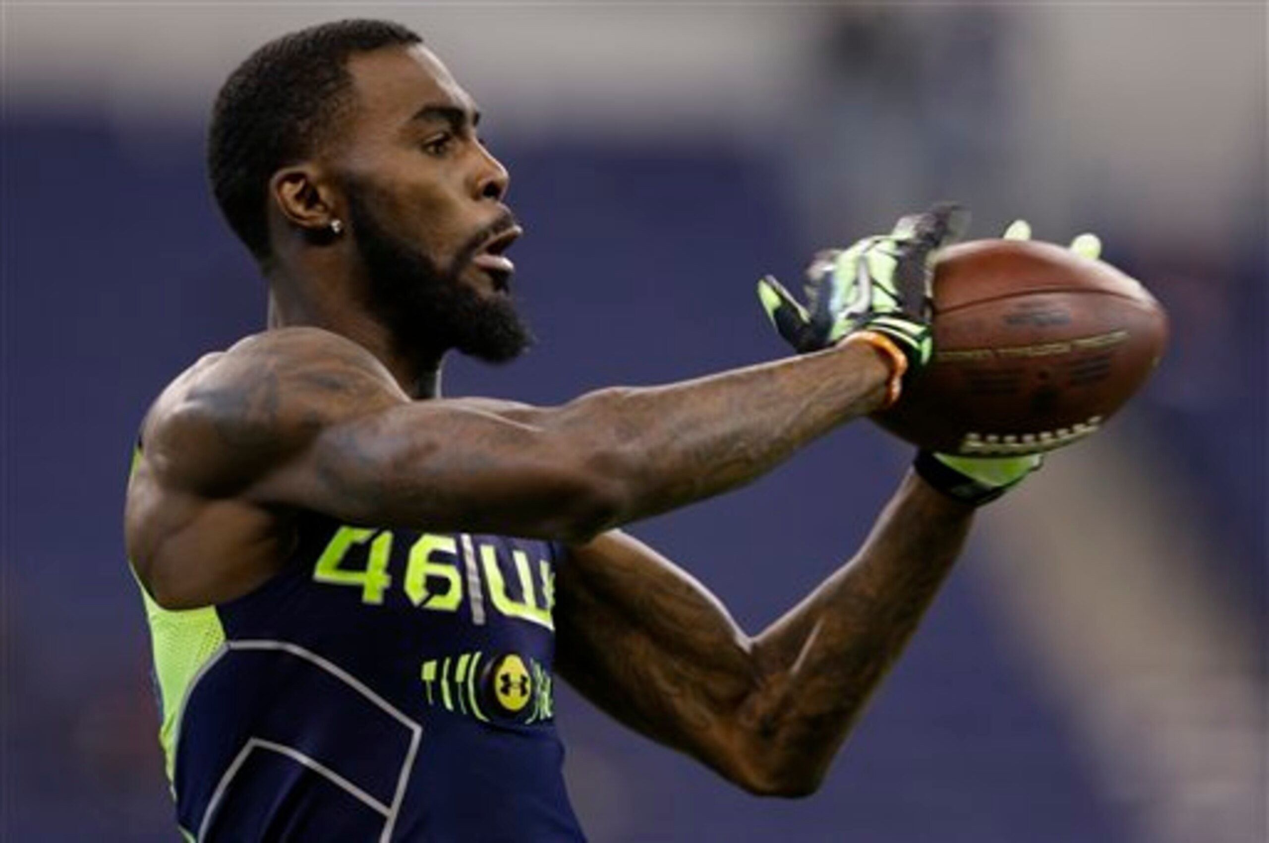 L'Damian Washington at the February scouting combine