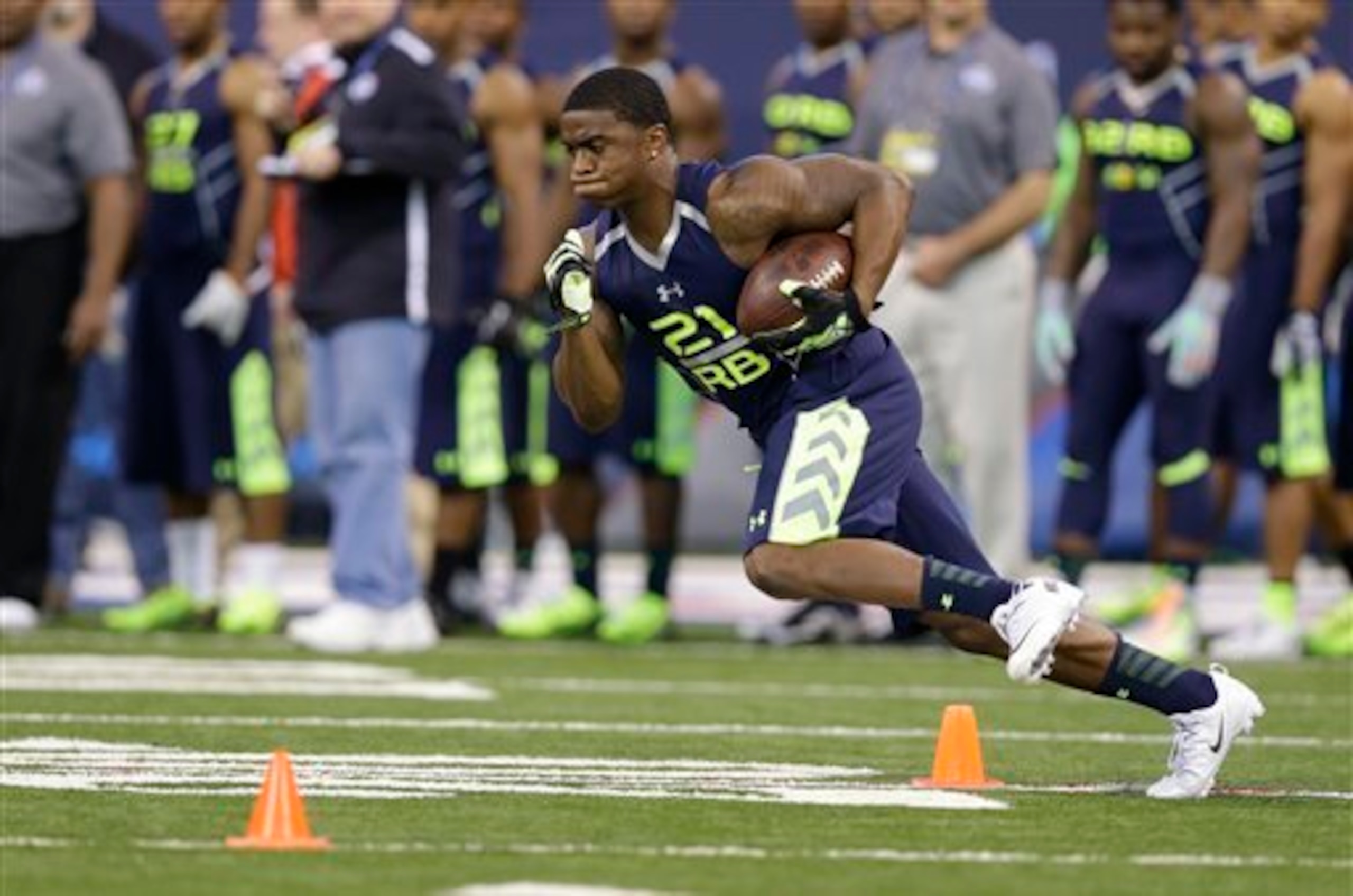 Jerick McKinnon at February's scouting combine