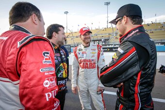 Ryan Newman, Tony Stewart, Dale Earnhardt Jr., Martin Truex Jr.