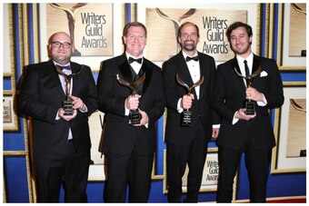 Roberts pictured second from left