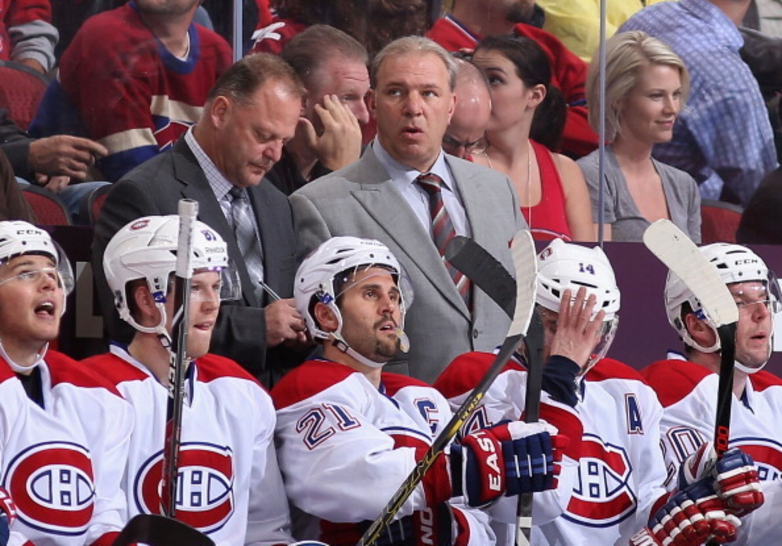 Montreal Canadiens coaches Gerard Gallant and Michel Therrien.