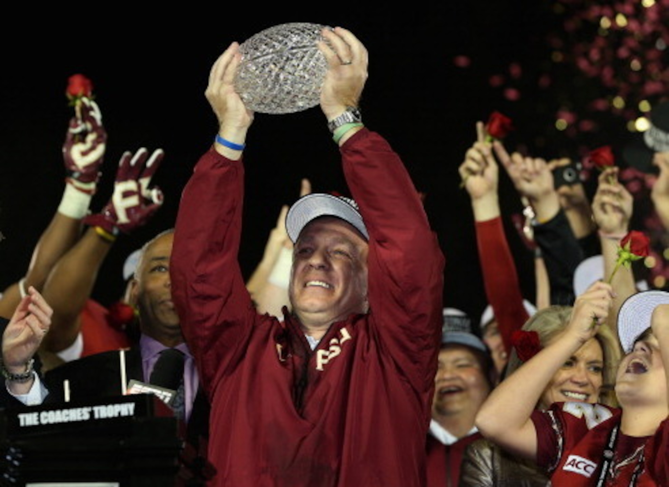 Jimbo Fisher hoisted the well-deserved crystal ball after his FSU team won the national title.