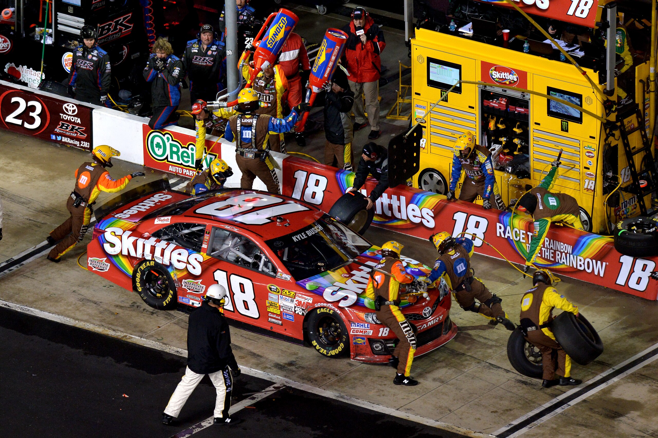Kyle Busch on pit road at Bristol Motor Speedway