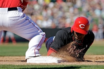 Though he's having an outstanding spring, Roger Bernadina has a tough road between him and a roster spot.