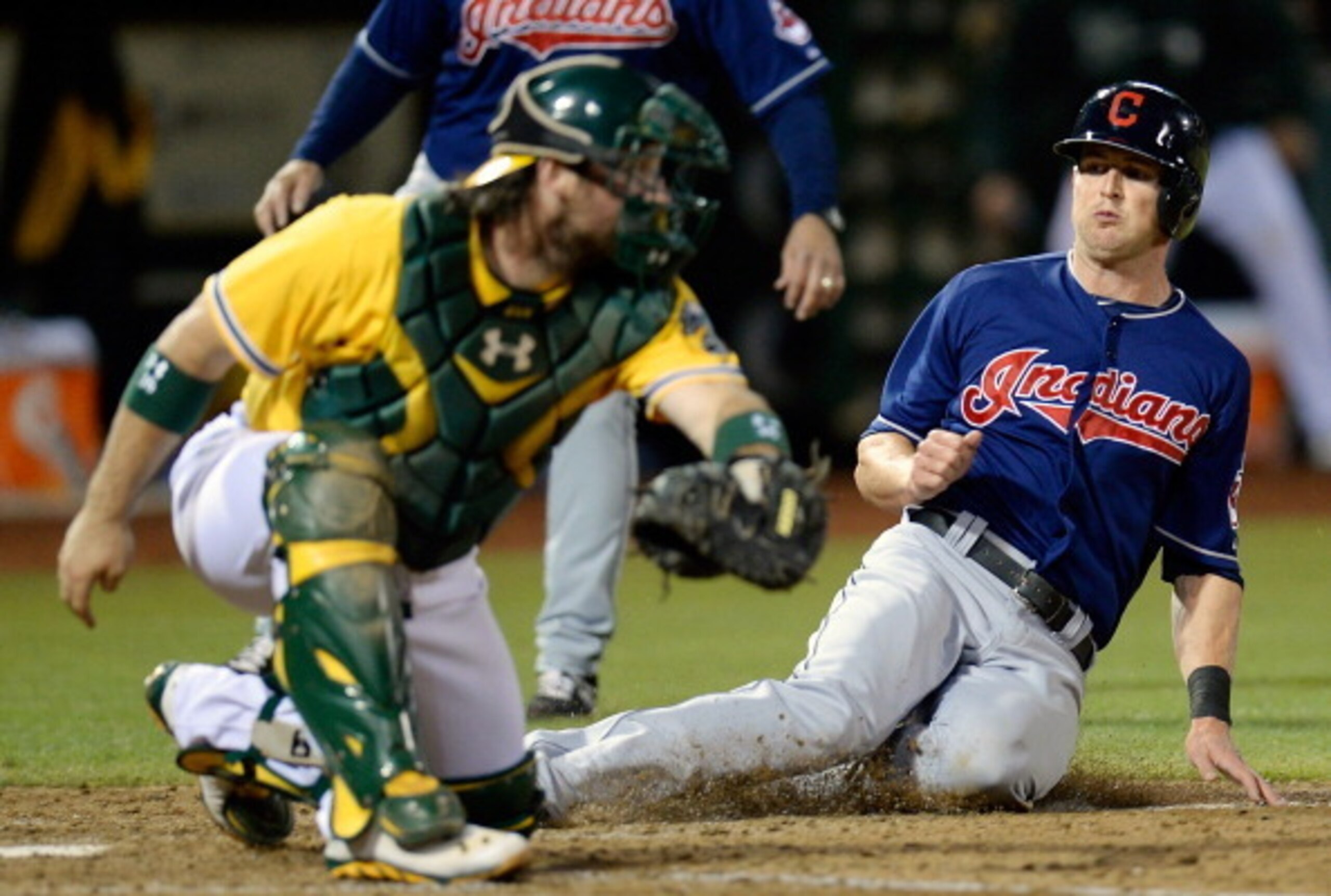 Photo from an A's and Indians matchup in 2013. Photo from an A's and Indians matchup in 2013.