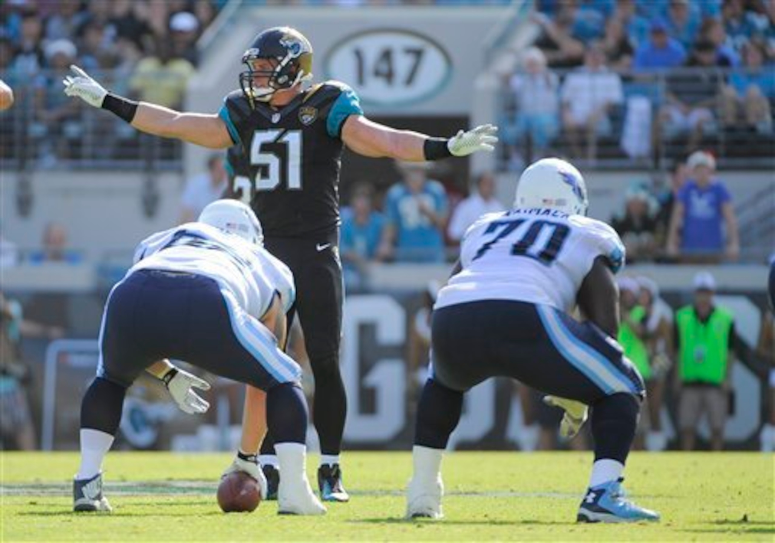 Paul Posluszny is the quarterback of the Jacksonville defense.
