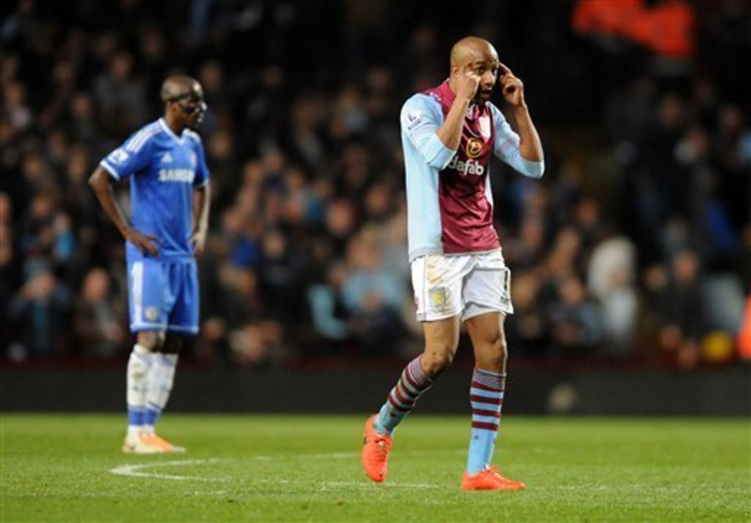 Fabian Delph in action against Chelsea.