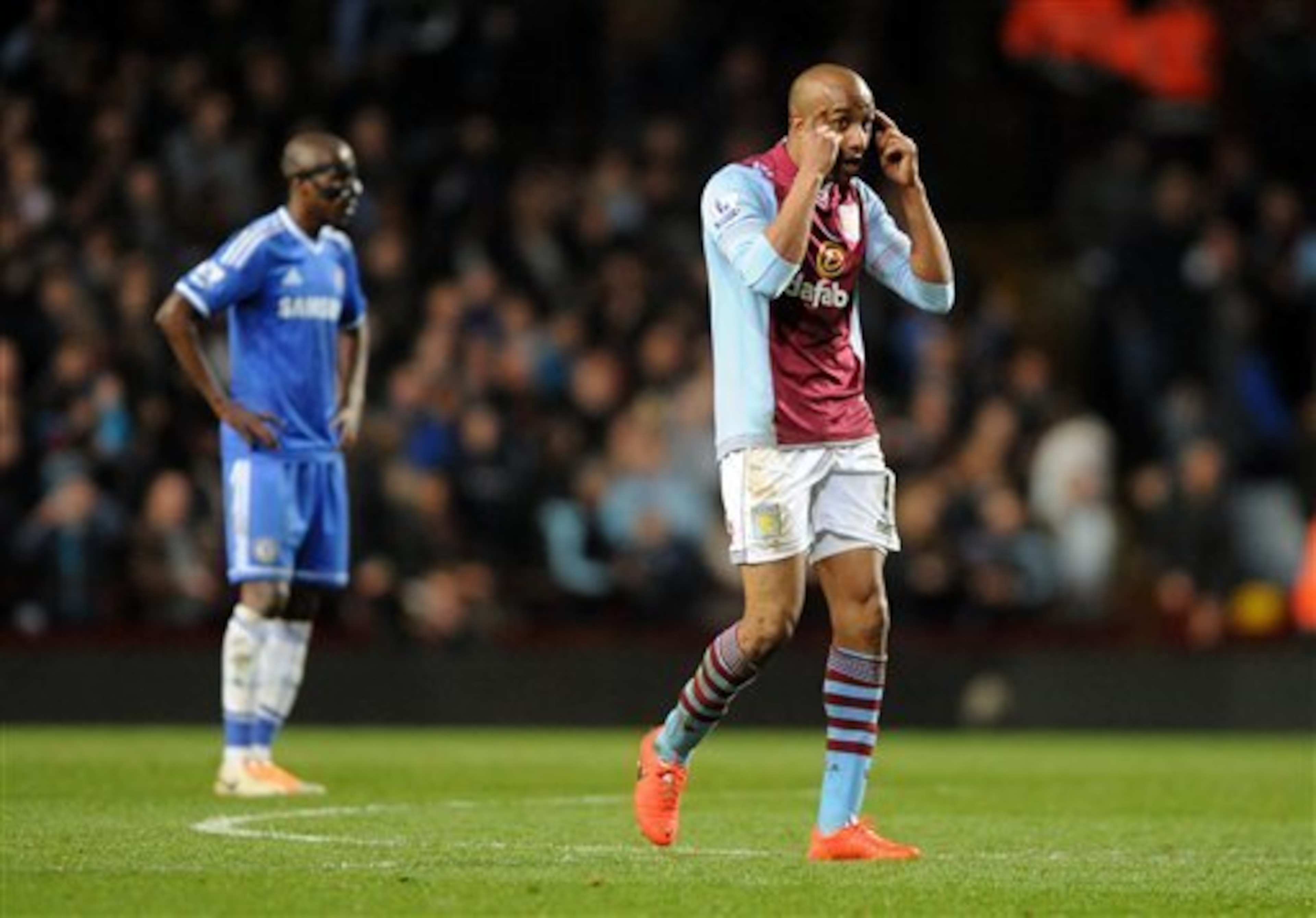 Fabian Delph in action against Chelsea.