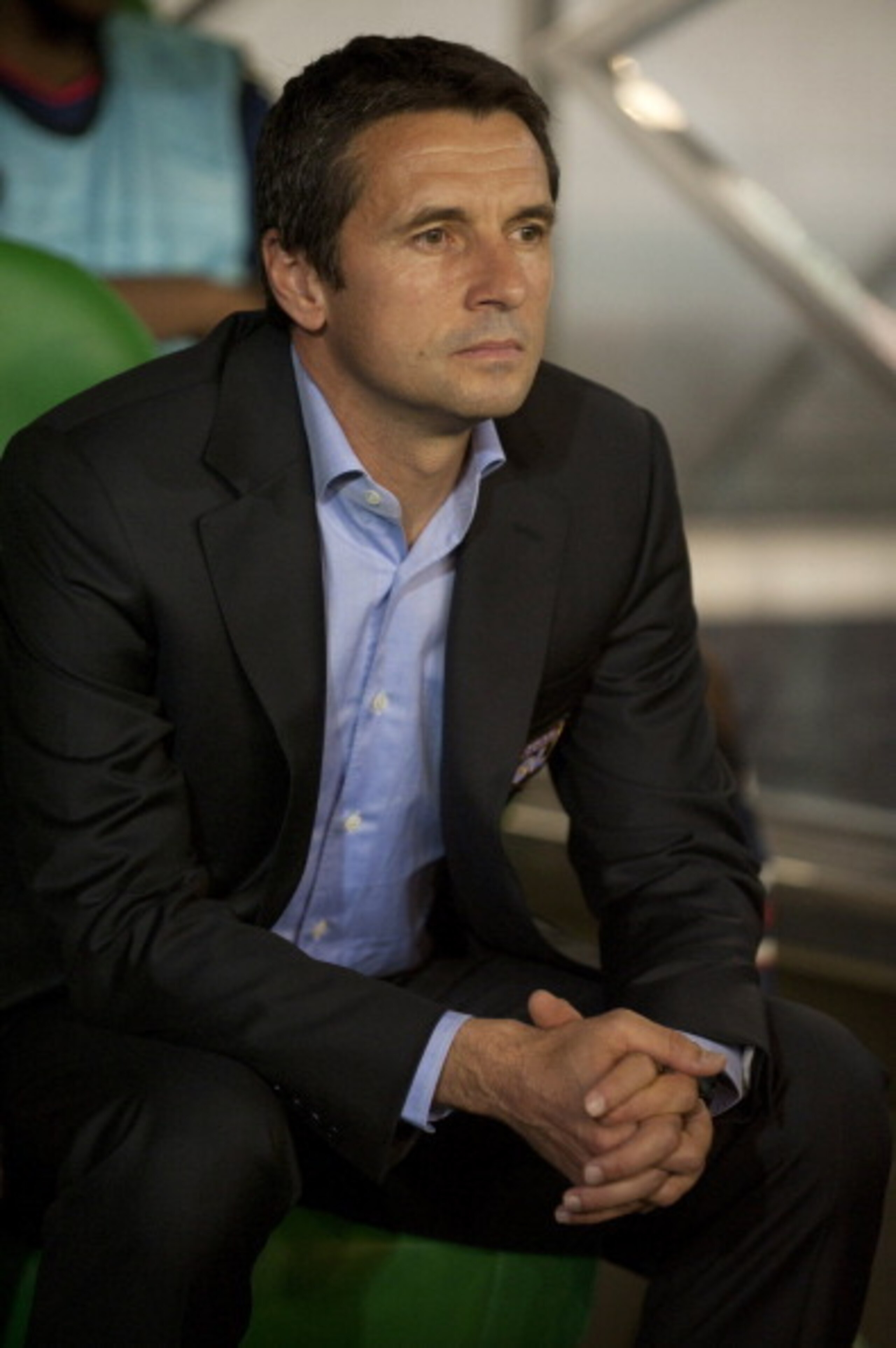 Remi Garde watches his charges take on Real Betis in Europa League action.