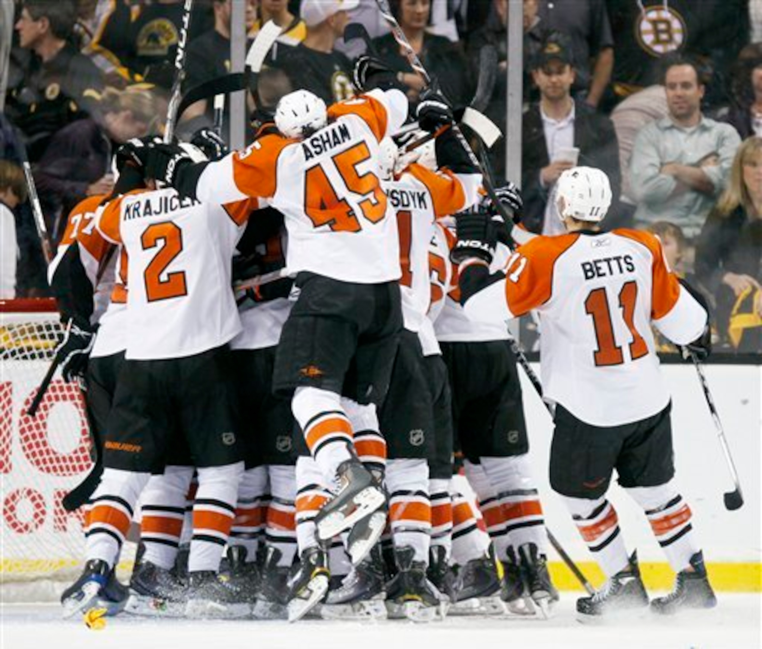 The Flyers overcame a 3-0 series deficit to beat the Bruins.
