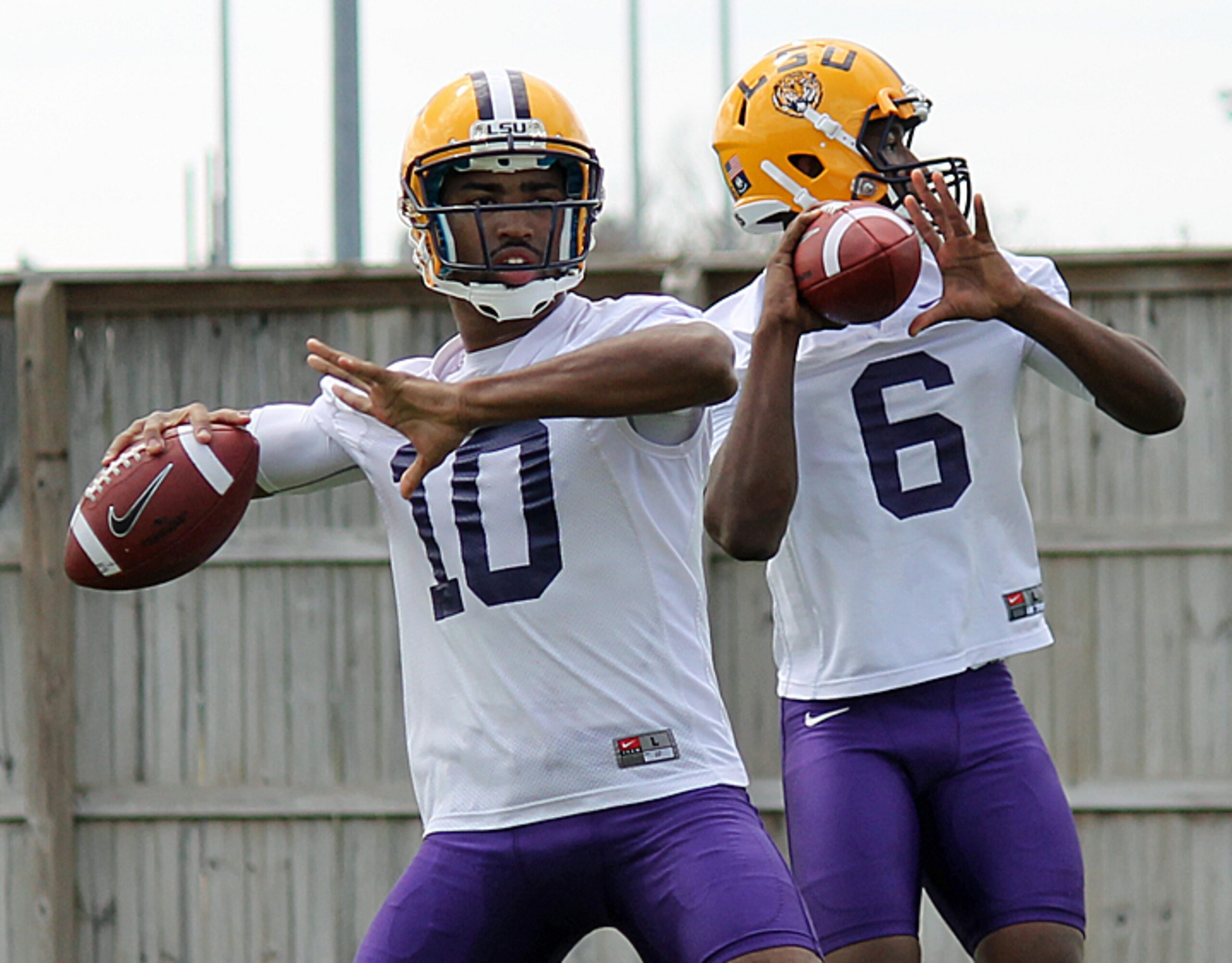 LSU quarterbacks Anthony Jennings (left) and Brandon Harris (right)