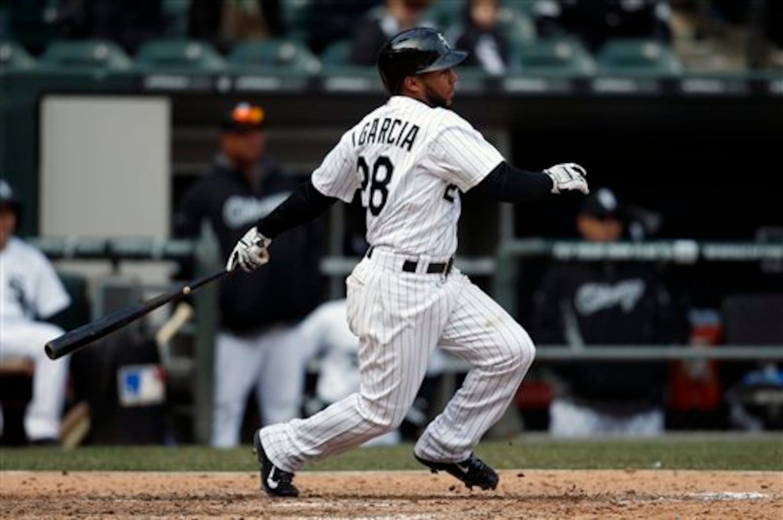 Leury Garcia's error led to a run in the second game of the season.