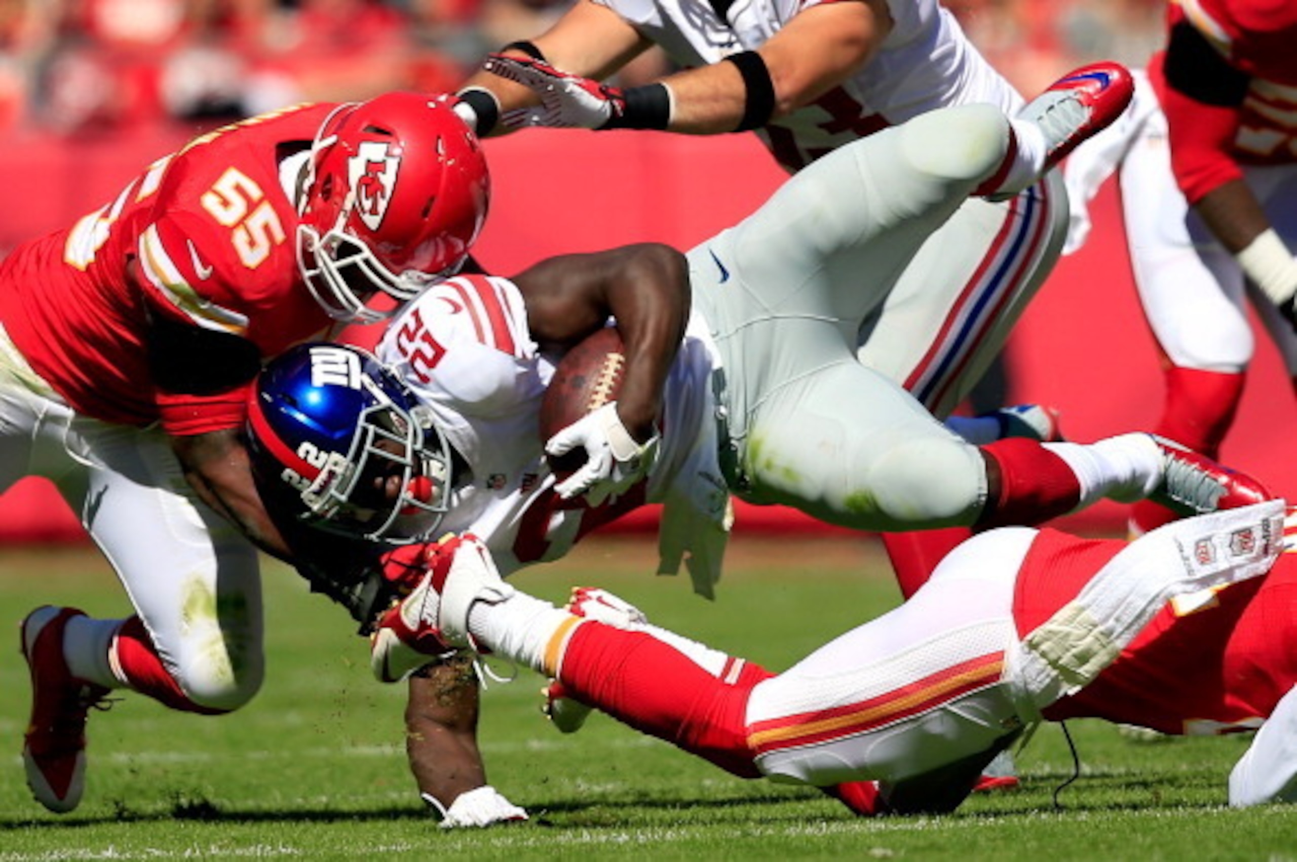 Will running back David Wilson be physically read to absorb hits like these after coming off neck surgery?