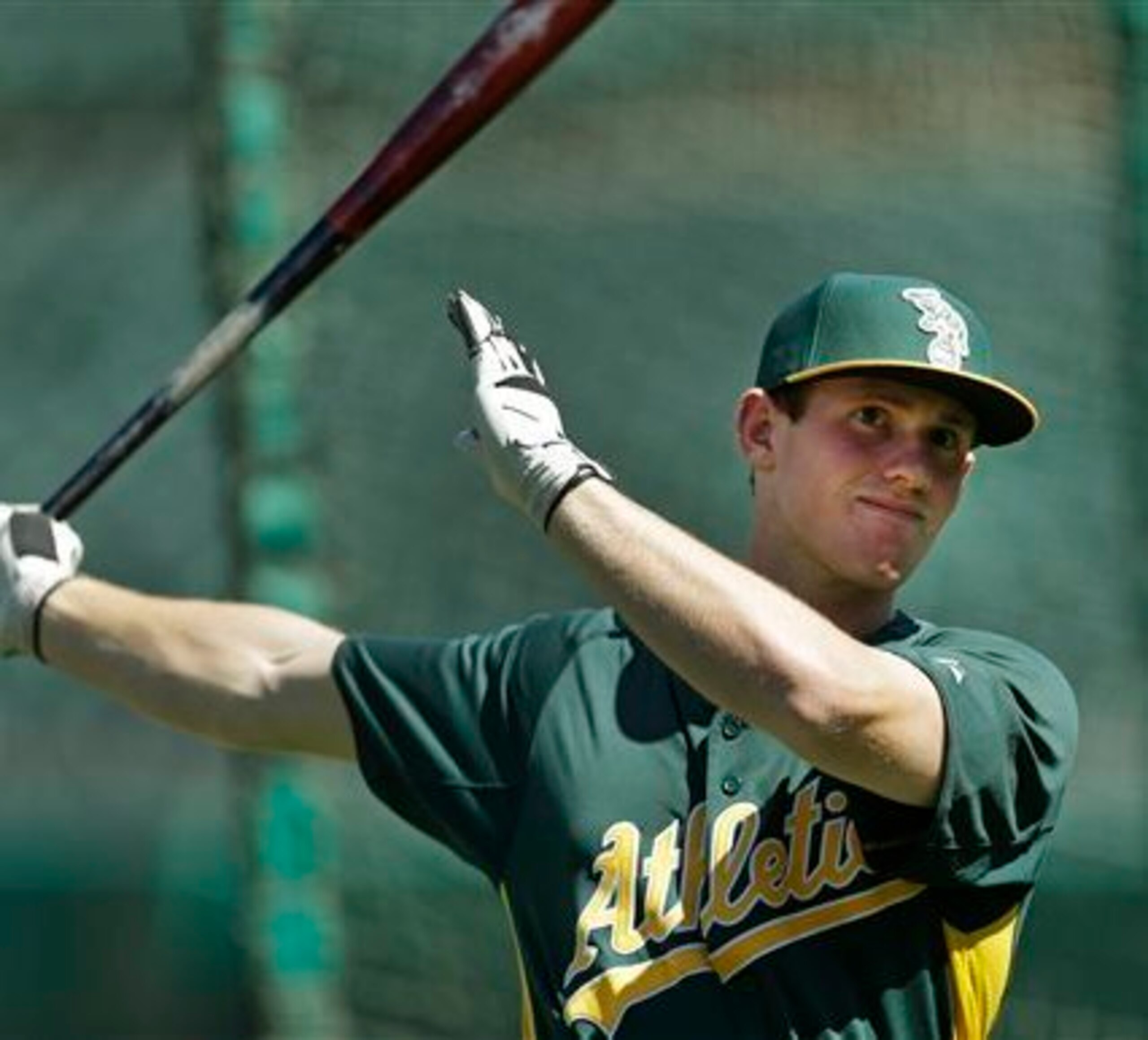 Billy McKinney in 2013 taking batting practice with the A's after being drafted. Billy McKinney in 2013 taking batting practice with the A's after being drafted.