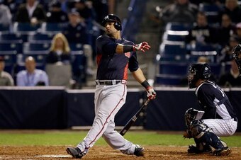 The big finish to Ernesto Mejia's swing.