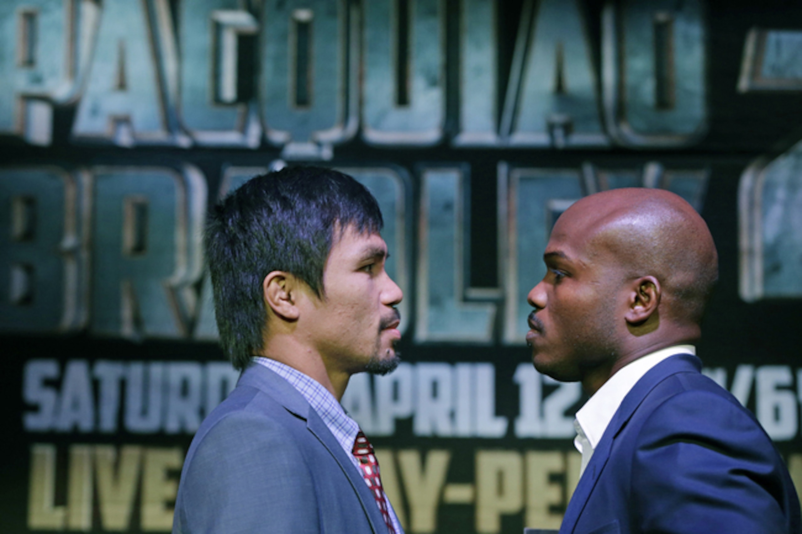 Pacquiao and Bradley at the Press Tour