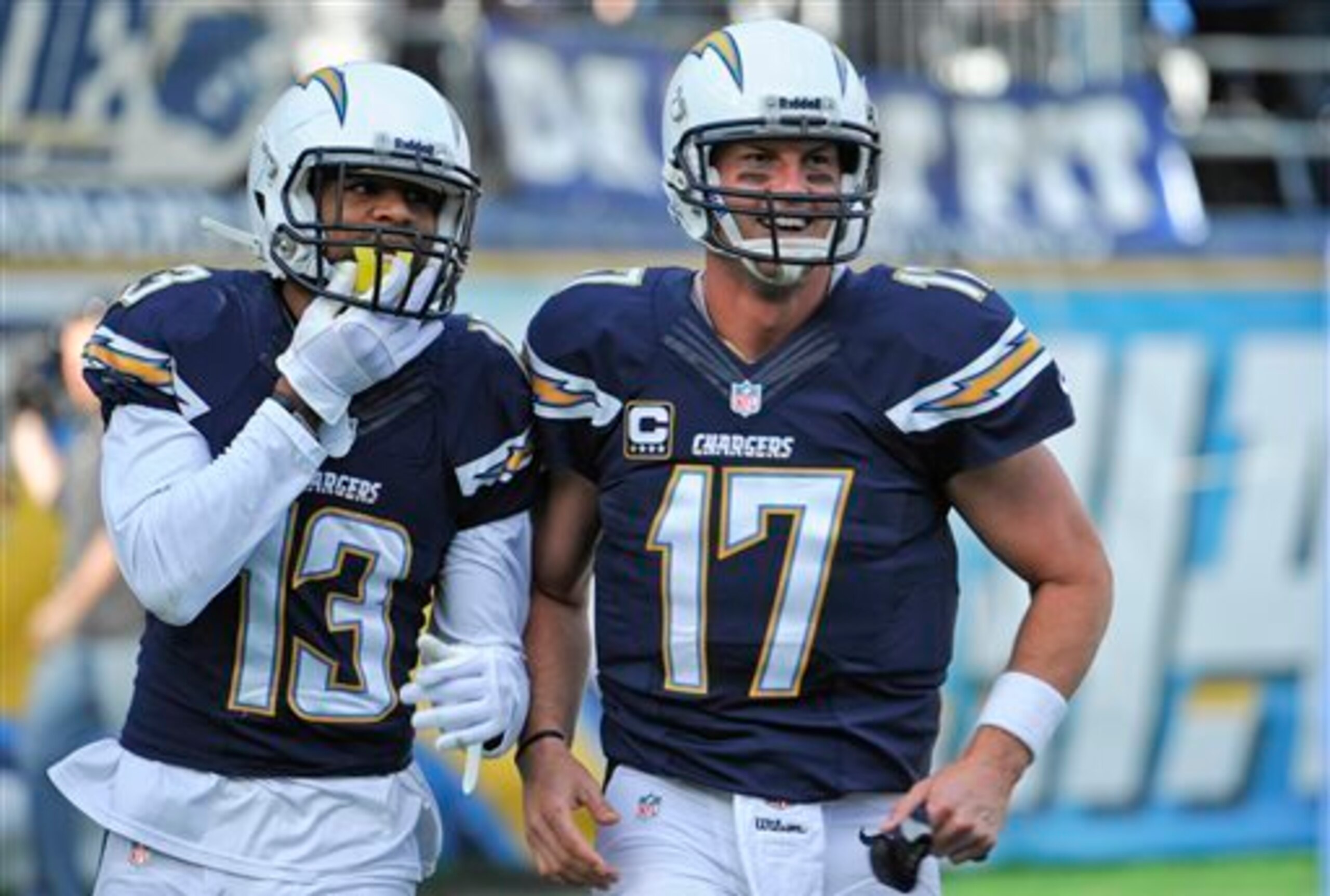 QB Philip Rivers (right) and WR Keenan Allen (left) were an electric duo for the San Diego Chargers in 2013. QB Philip Rivers (right) and WR Keenan Allen (left) were an electric duo for the San Diego Chargers in 2013.