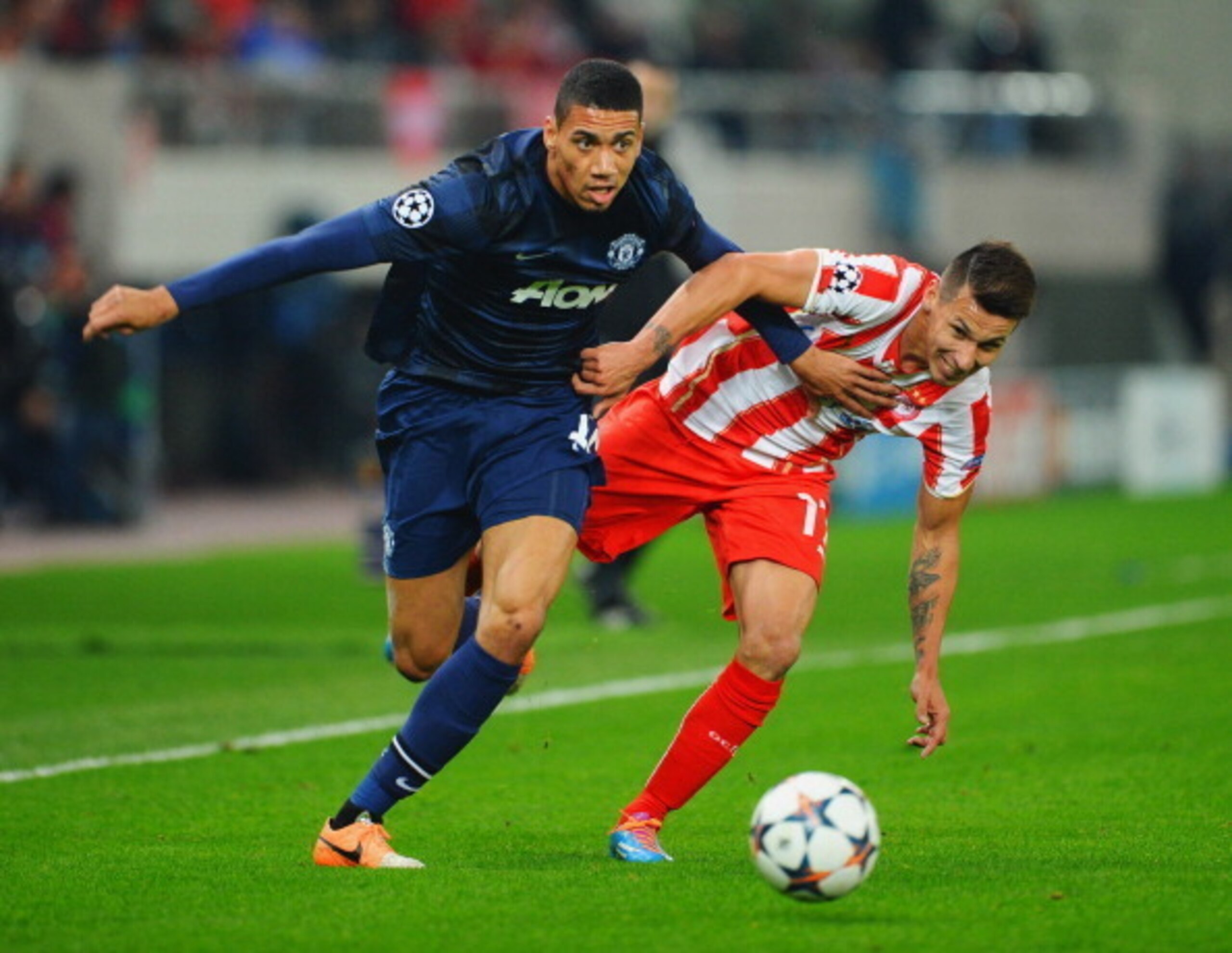Chris Smalling in action for Manchester United in the Champions League. Chris Smalling in action for Manchester United in the Champions League.