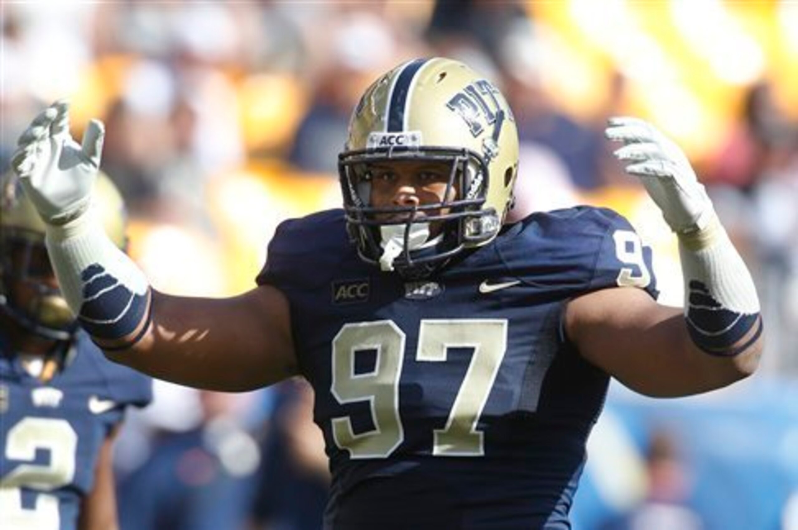 Pittsburgh defensive tackle Aaron Donald Pittsburgh defensive tackle Aaron Donald