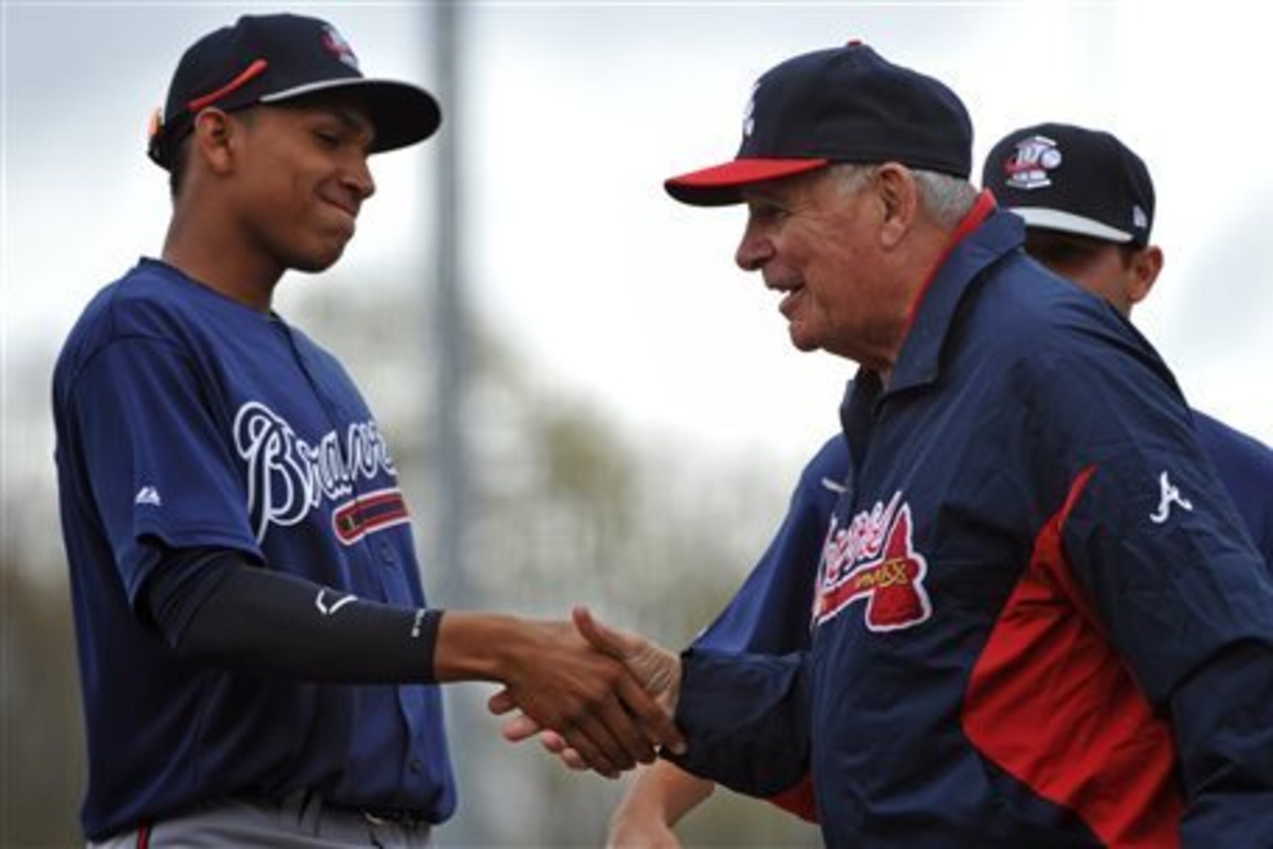 Bobby Cox greets the next wave of Braves at the Future Stars Game.