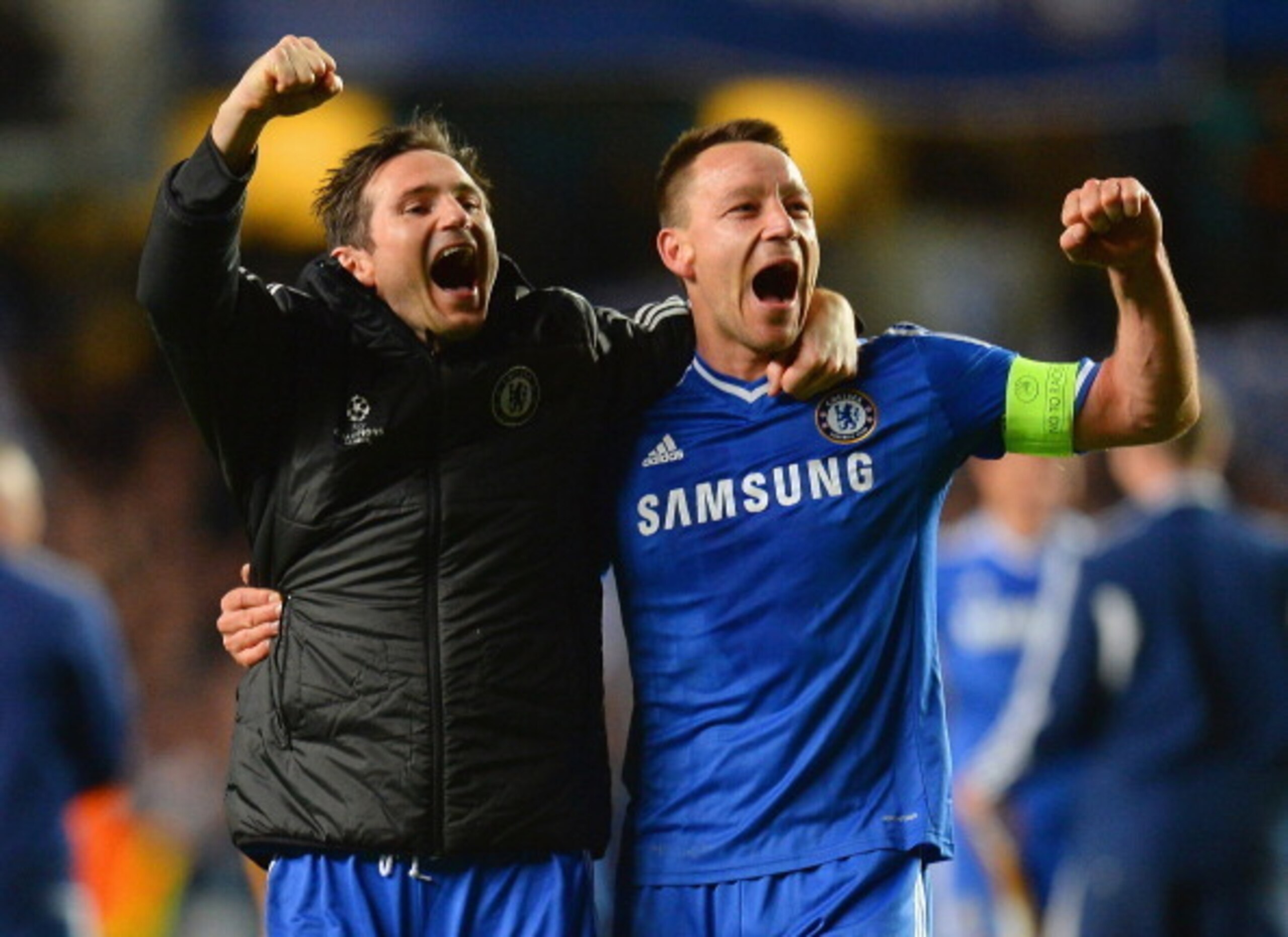 Lampard and Terry celebrate after the victory against PSG. Lampard and Terry celebrate after the victory against PSG.