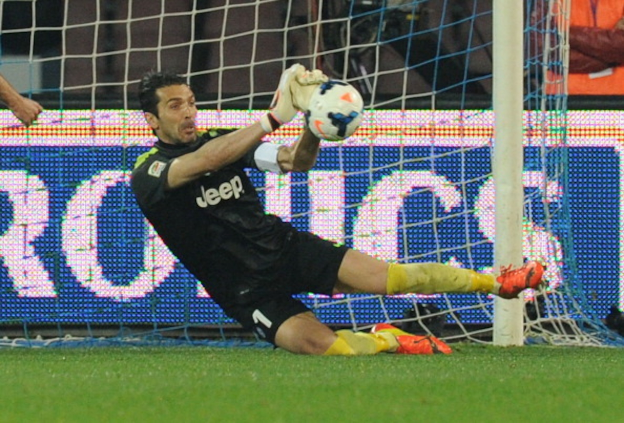 Gigi Buffon made several important saves in the second leg against Lyon.