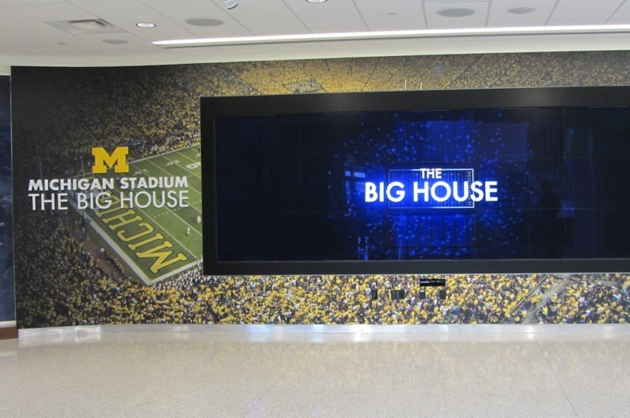 A motion controlled video hall greets visitors