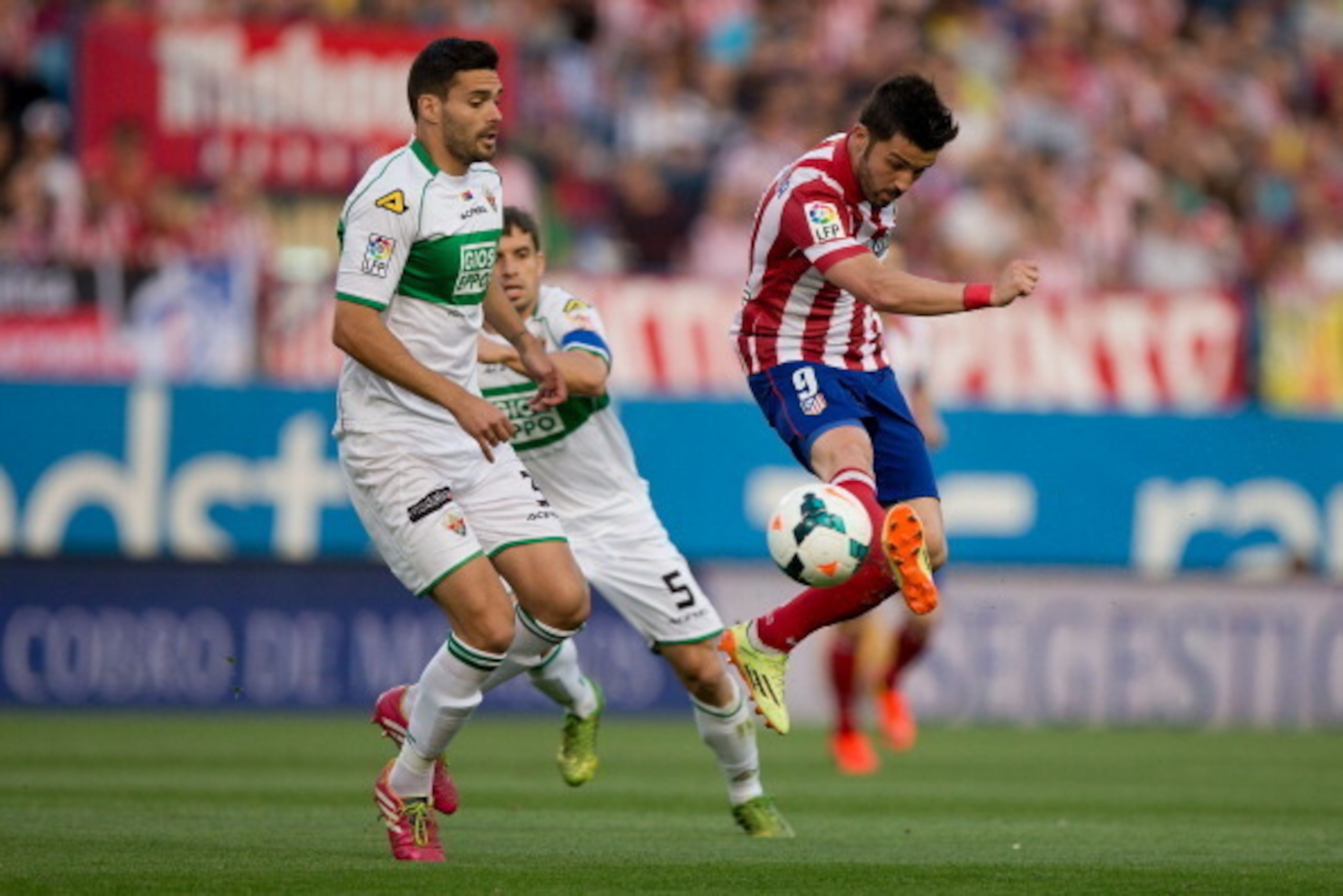 Villa (right) was the latest to fail from the spot.