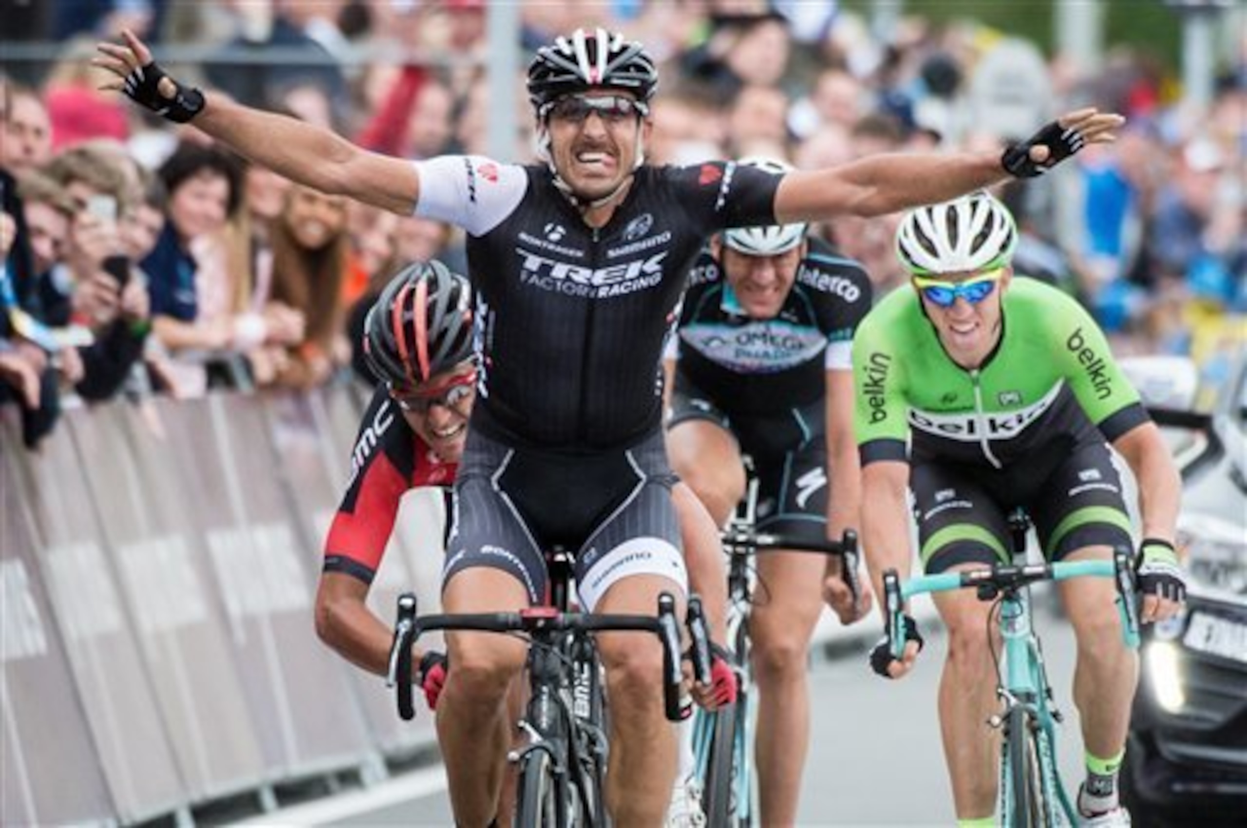 Fabian Cancellara won an exciting Tour of Flanders—his third time on the top of the podium there.