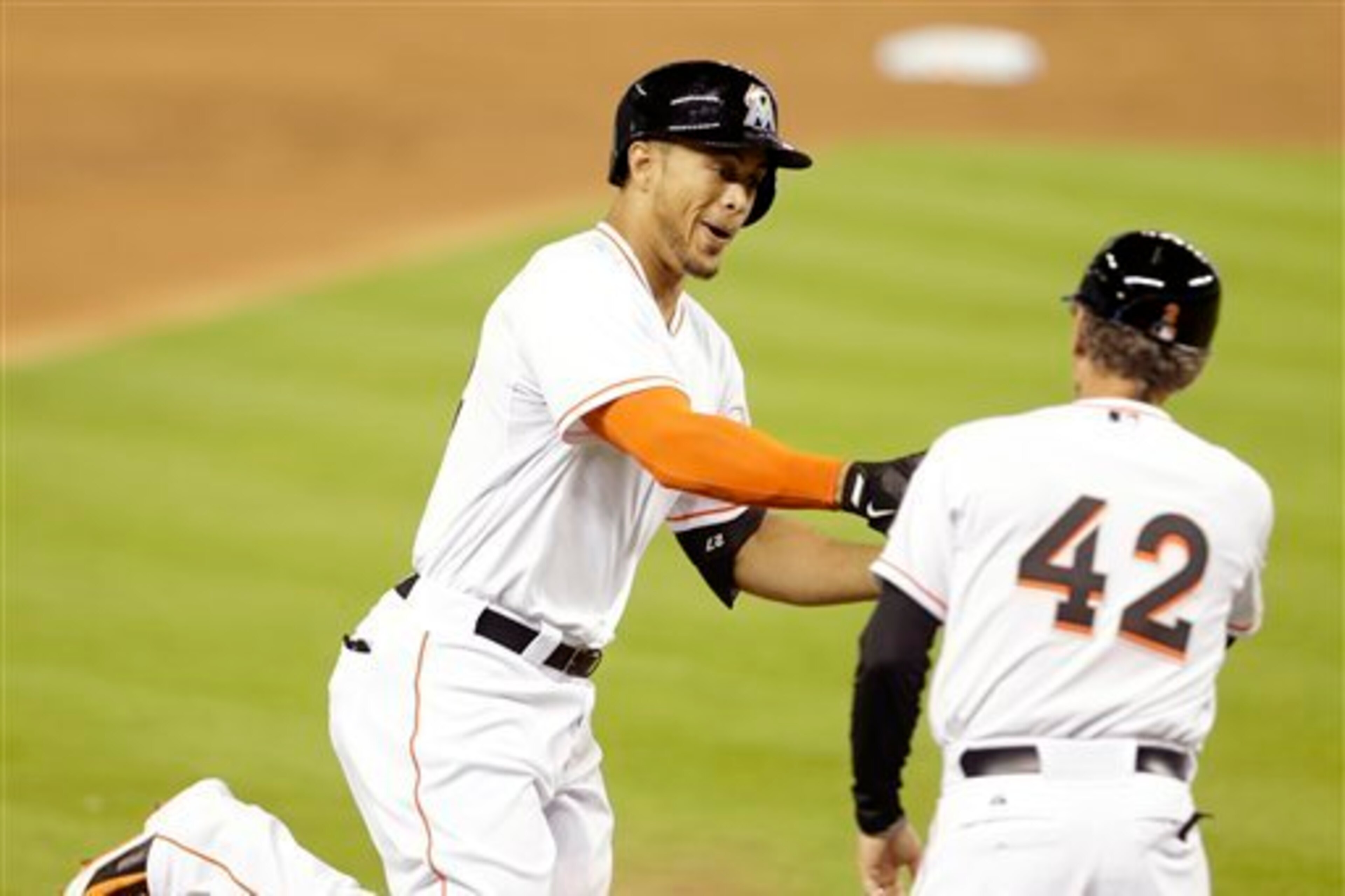The homer-happy Giancarlo Stanton takes a nice jump up the rankings this week.