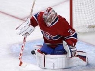 Carey Price makes a save.