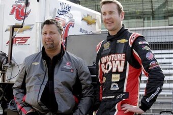 Michael Andretti (l); Kurt Busch