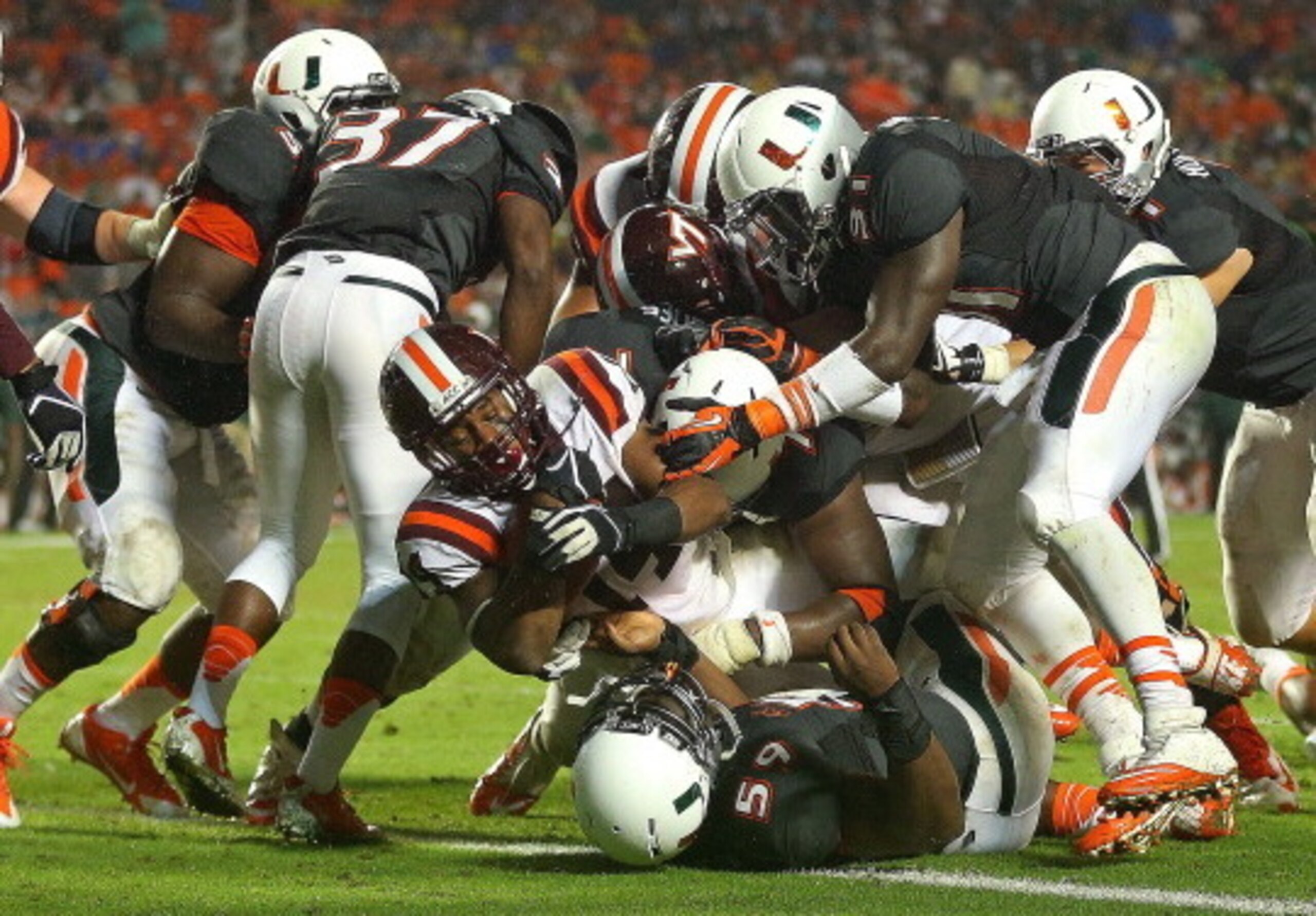 Last season, Virginia Tech's Trey Edmunds bulled his way through the Miami defense for four rushing touchdowns.