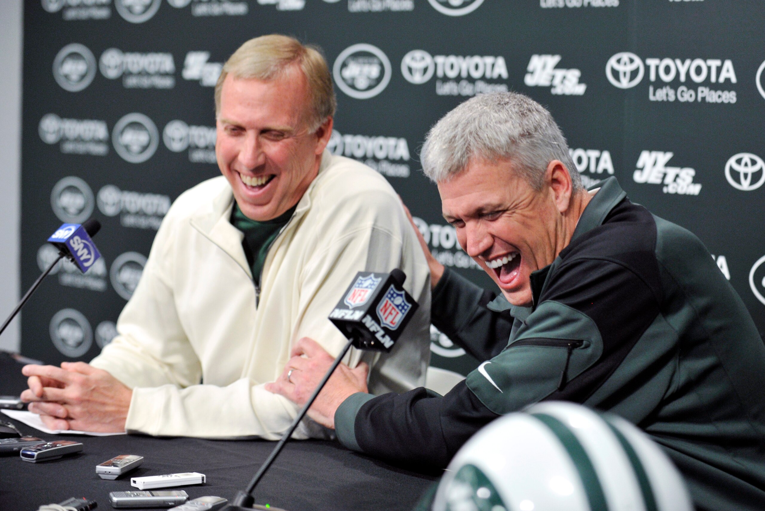 Jets general manager John Idzik (left) and head coach Rex Ryan (right) enter their second draft together as GM and HC.