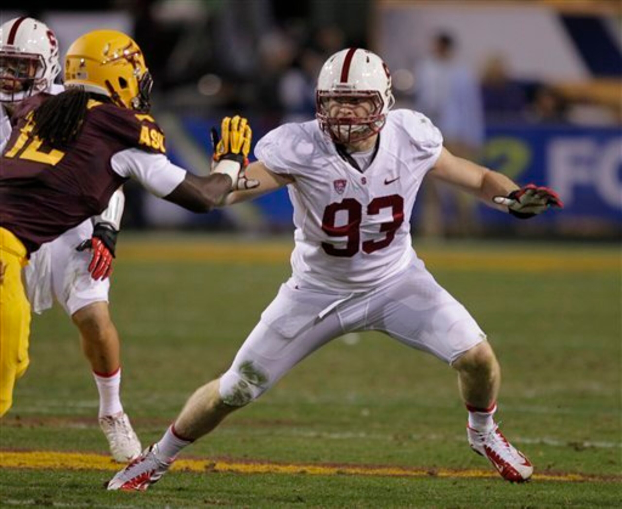 Stanford OLB Trent Murphy (93, above) looks the part of a 3-4 outside linebacker in the Jets' scheme.