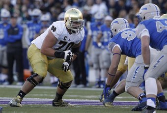 Notre Dame OL Zack Martin (left) could play either tackle or guard for the Dolphins.